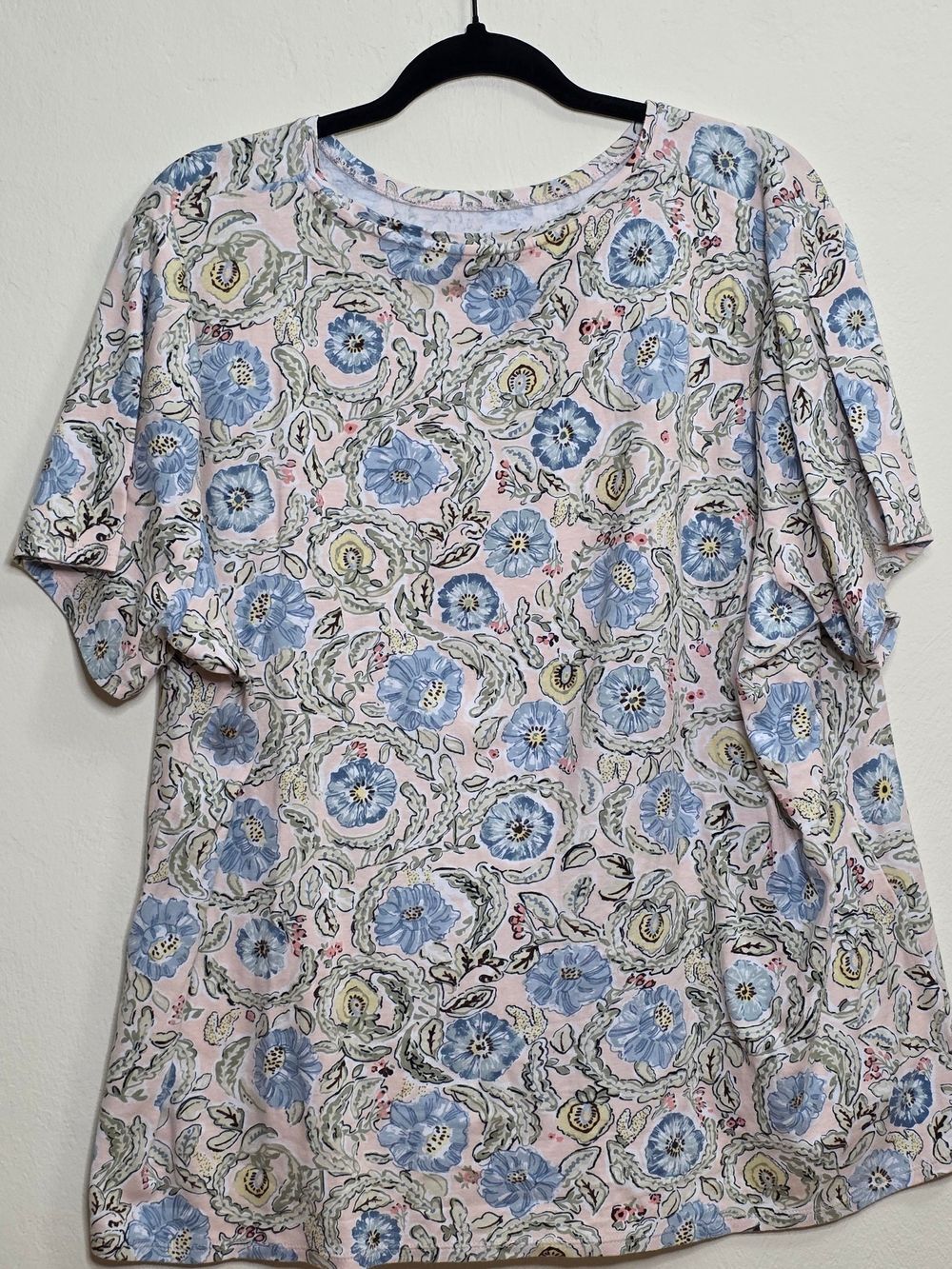 croft & barrow Floral WOMENS Top - Pink, Blue & Green